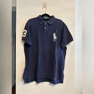 Polo Ralph Lauren Navy Blue Short Sleeve Big Pony Polo Shirts Size Large